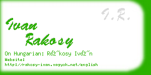 ivan rakosy business card